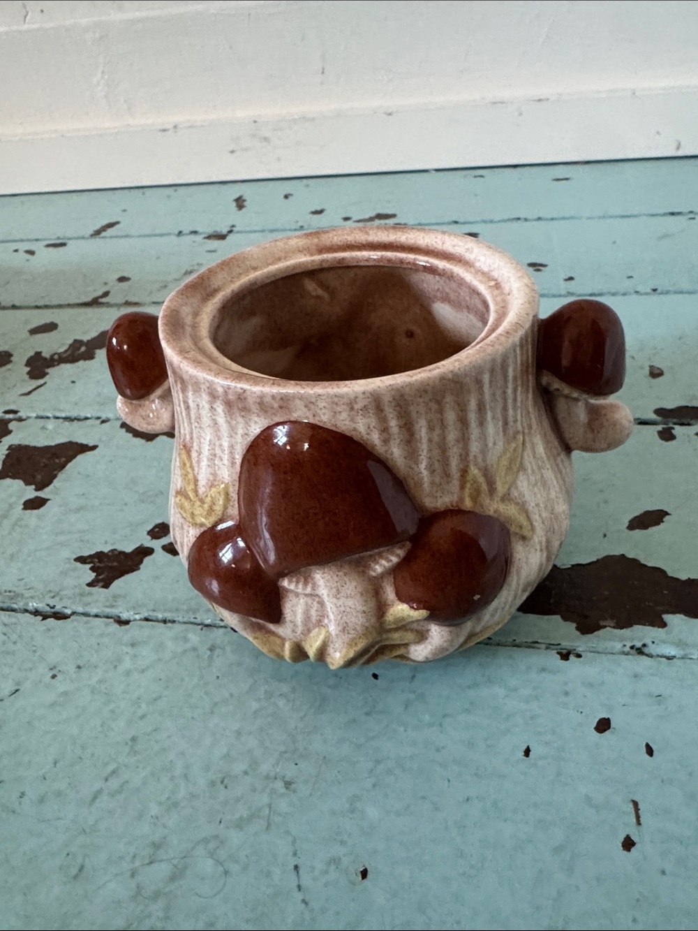 VTG 1970 Arnel’s Mushroom Ceramic Sugar Bowl Pot Cottagecore MCM Note No Lid